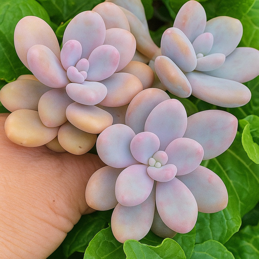 Pink Succulent Plant, 2''/4'' Potted Pachyphytum, Cute Jelly Bean Style, Easy Care Indoor Houseplant, Unique Gift for Plant Lovers